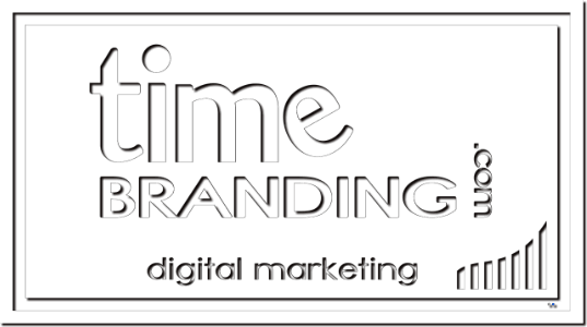 Time branding digital marketing logo graphic.