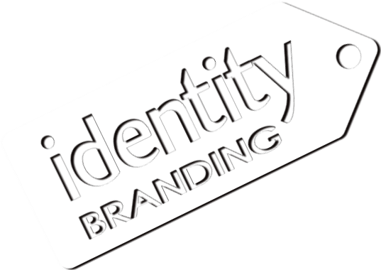 Identity branding hangtag style graphic.